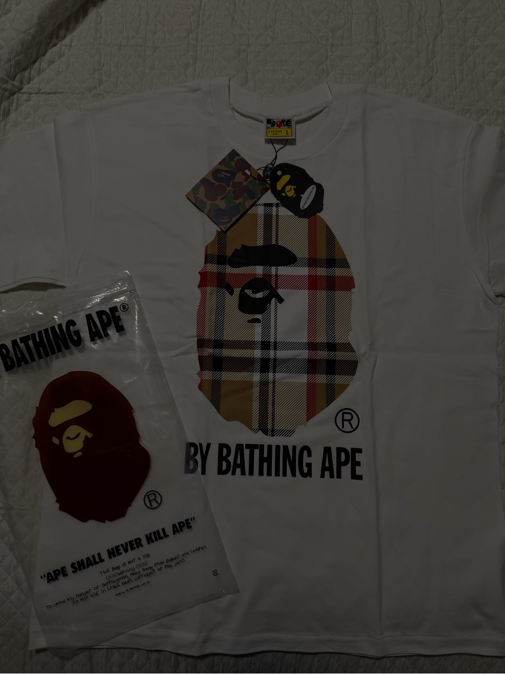 A Bathing Ape X Burberry White tee